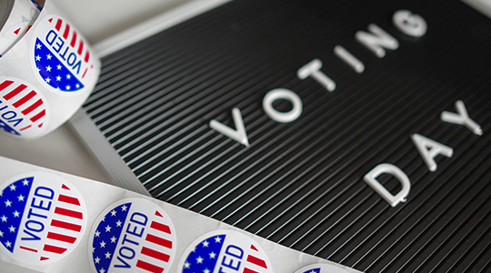 Voting day sign