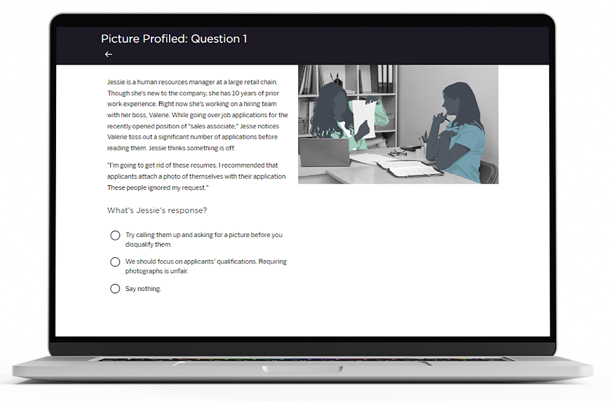 Managing Bias course macbook mockup