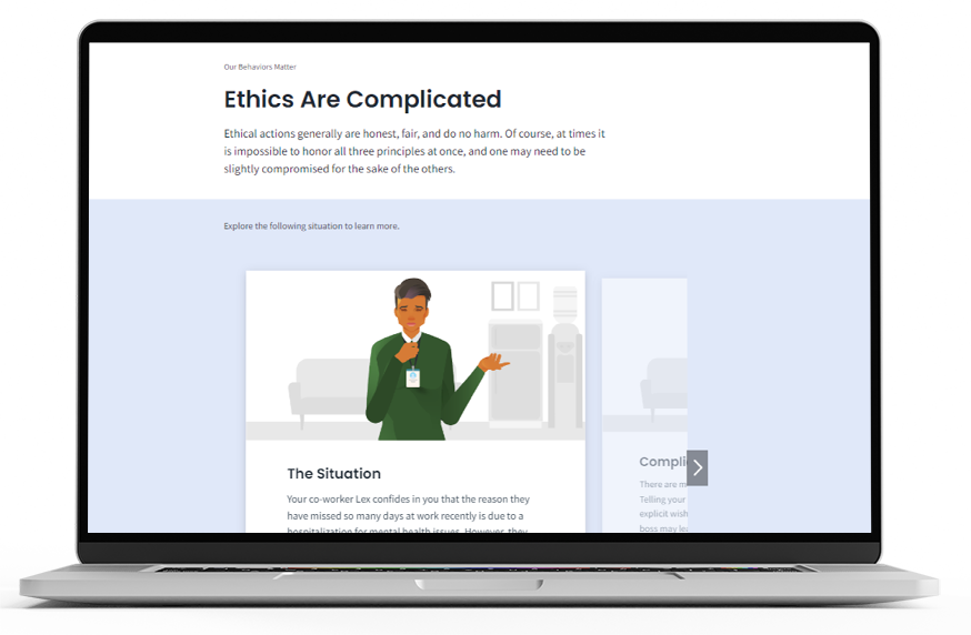 Tools for an Ethical Workplace course macbook mockup